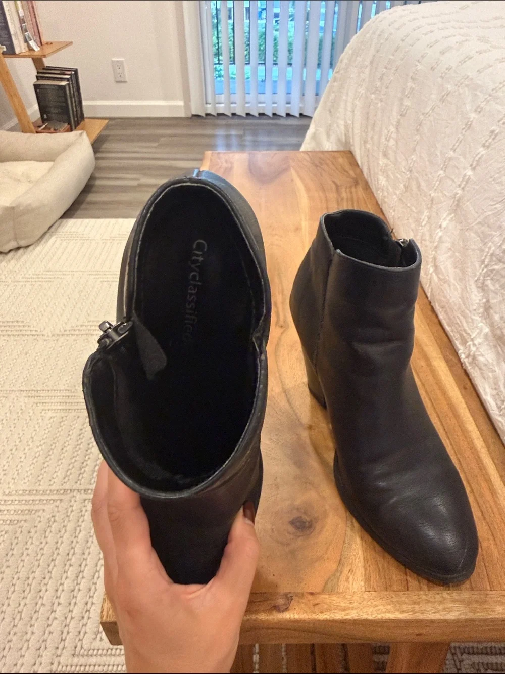 Black Women's Ankle Boots - Sleek Side Zip Design